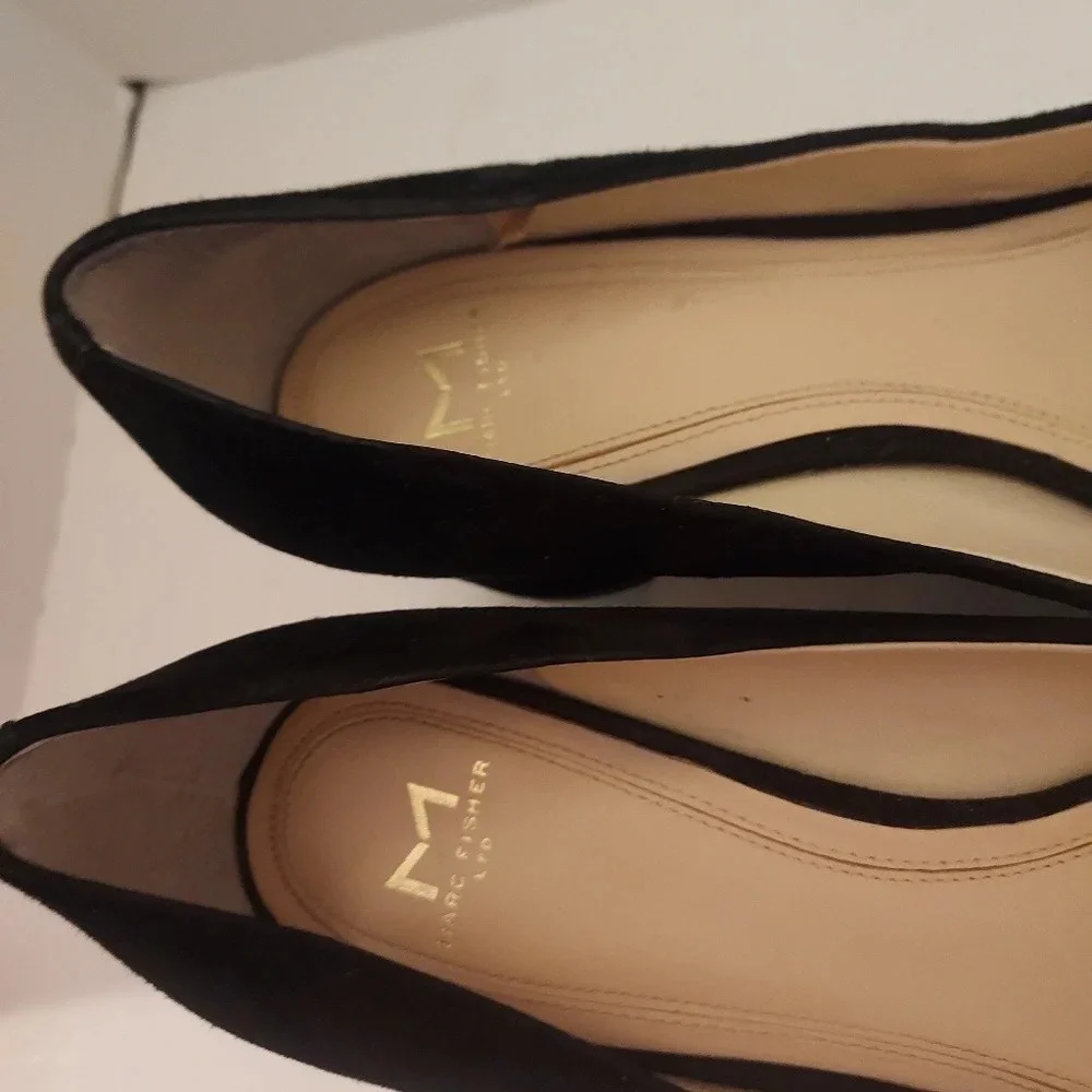 Marc Fisher LTD Black Suede Mlyovani Pointed Toe Block Heels in Size 8 M - Picture 7 of 13